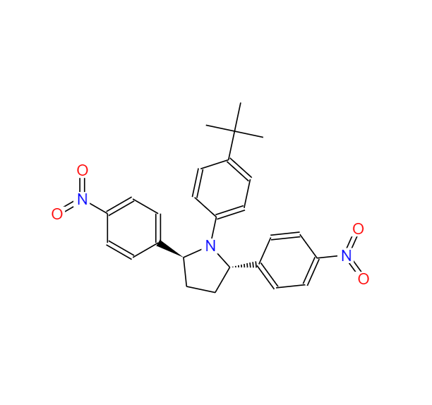 (2S,5S)-1-(4-叔丁基)苯基)-2,5-二(4-硝基苯)吡咯烷,(2S,5S)-1-(4-(tert-butyl)phenyl)-2,5-bis(4-nitrophenyl)pyrrolidine