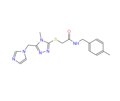 Acetamide, 2-[[5-(1H-imidazol-1-ylmethyl)-4-methyl-4H-1,2,4-triazol-3-yl]thio]-N-[(4-methylphenyl)methyl]-