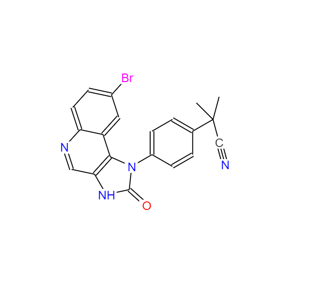 2-[4-(8-溴-2-氧代-2,3-二氢咪唑并[4,5-C]喹啉-1-基)苯基]-2-甲基丙腈,Benzeneacetonitrile, 4-(8-bromo-2,3-dihydro-2-oxo-1H-imidazo[4,5-c]quinolin-1-yl)-.alpha.,.alpha.-dimethyl-