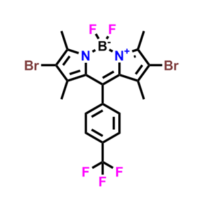 2,8-dibromo-5,5-difluoro-1,3,7,9-tetramethyl-10-(4-(trifluoromethyl)phenyl)-5H-dipyrrolo[1,2-c:2′,1′-f ][1,3,2]diazaborinin-4-ium-5-uide