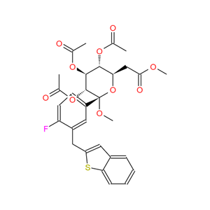 甲基 1-C-[3-(苯并[B]噻吩-2-基甲基)-4-氟苯基]-ALPHA-D-四乙酰基吡喃葡萄糖苷