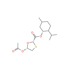(1R,2S,5R)-2-异丙基-5-甲基环己基(2R,5S)-5-乙酰氧基-1,3-恶噻戊环-2-羧酸酯,1,2,5-Menthyl-5(S)-acetoxy-[1,3]-oxathiolene-2-(R)-carboxylate