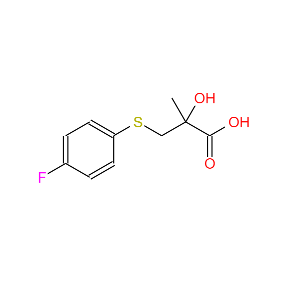 3-(4-氟苯巰基)-2-羥基-2-甲基丙酸,3-[(4-Fluorophenyl)thio]-2-hydroxy-2-methylpropanoic acid