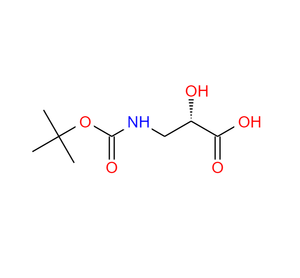 3-叔丁氧羰基氨基-(S)-2-羟基丙酸,Propanoic acid, 3-[[(1,1-dimethylethoxy)carbonyl]amino]-2-hydroxy-, (2S)-