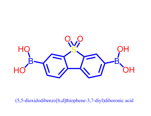 (5,5-dioxidodibenzo[b,d]thiophene-3,7-diyl)diboronic acid,(5,5-dioxidodibenzo[b,d]thiophene-3,7-diyl)diboronic acid