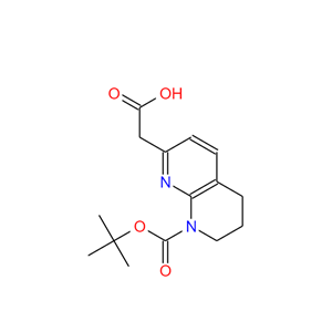 1-N-叔丁氧羰基-3,4-二氢-1,8-萘啶-7(2H)-乙酸,1-[(tert-Butoxy)carbonyl]-3,4-dihydro-1,8-naphthyridine-7(2H)-acetic acid