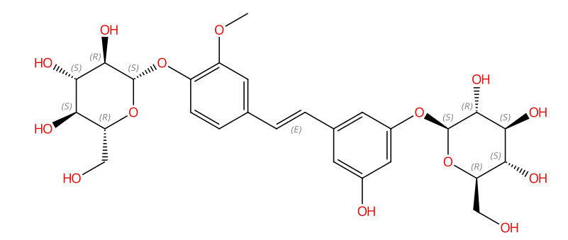 异丹叶大黄素-3,4'-二-O-β-D吡喃葡萄糖苷,Isorhapotigenin-3,4′-di-O-β-D-glucoside;Gnetifolin K