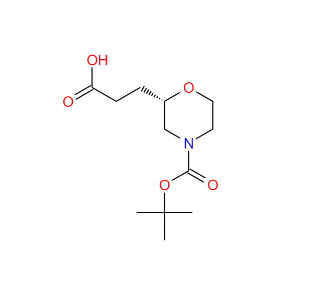 (S)-3-(4-(叔丁氧羰基)吗啉-2-基)丙酸,2-Morpholinepropanoic acid, 4-[(1,1-dimethylethoxy)carbonyl]-, (2S)-