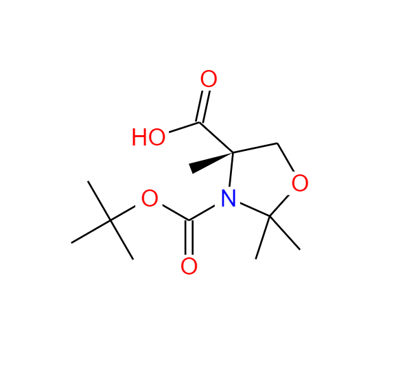 (S)-3-(叔丁氧羰基)-2,2,4-三甲基恶唑烷-4-羧酸,3,4-Oxazolidinedicarboxylic acid, 2,2,4-trimethyl-, 3-(1,1-dimethylethyl) ester, (4S)-