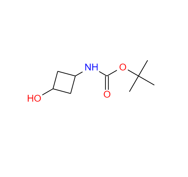 3-羟基环丁胺-1-叔丁氧羰基氨基,Carbamic acid, (3-hydroxycyclobutyl)-, 1,1-dimethylethyl ester (9CI)