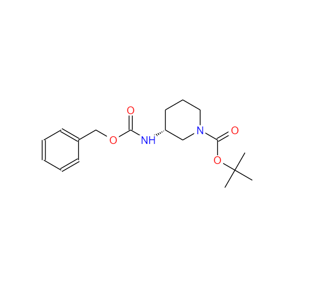 1-Boc-(3R)-3-Cbz-氨基哌啶,1-Piperidinecarboxylic acid, 3-[[(phenylmethoxy)carbonyl]amino]-, 1,1-dimethylethyl ester, (3R)-