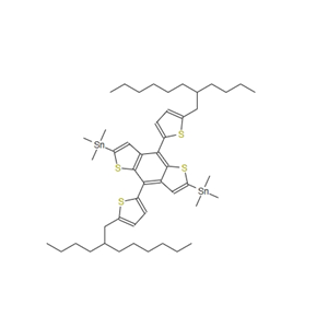 (4,8-双(5-(2-丁基辛基)噻吩-2-基)苯并[1,2-b:4,5-b']二噻吩-2,6-二基)二(三甲基锡烷) 1402460-13-2