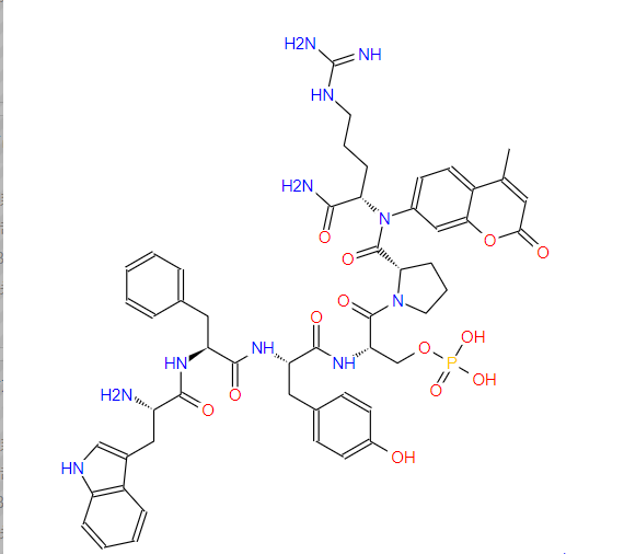 WFY(p)SPR-7-氨基-4-甲基香豆素,H-Trp-Phe-Tyr-Ser(PO3H2)-Pro-Arg-AMC