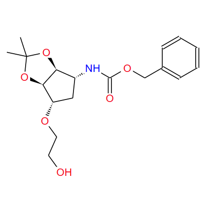((3aS,4R,6S,6aR)-6-(2-羟基乙氧基)-2,2-二甲基四氢-3aH-环戊二烯并[d][1,3]二氧杂环戊烯-4-基)氨基甲酸苄酯,Benzyl ((3aS,4R,6S,6aR)-6-(2-hydroxyethoxy)-2,2-dimethyltetrahydro-3aH-cyclopenta[d][1,3]dioxol-4-yl)carbamate
