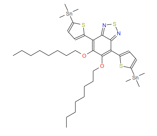 5,6-双(辛氧基)-4,7-双[5-(三甲基锡) -2-噻吩基]苯并[c][1,2,5]噻二唑,5,6-Bis(octyloxy)-4,7-bis(5-(trimethylstannyl)thiophen-2-yl)benzo[c][1,2,5]thiadiazole