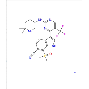 7-(二甲基膦基)-3-[2-[[(3S)-6,6-二甲基-3-哌啶基]氨基]-5-(三氟甲基)-4-嘧啶基]-1H-吲哚-6-甲腈