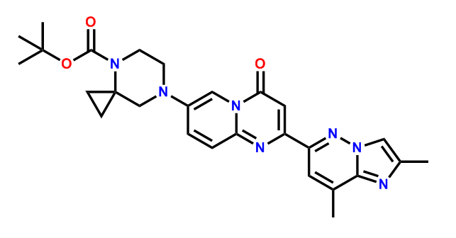 利司撲蘭中間體,4,7-Diazaspiro[2.5]octane-4-carboxylic acid, 7-[2-(2,8-dimethylimidazo[1,2-b]pyridazin-6-yl)-4-oxo-4H-pyrido[1,2-a]pyrimidin-7-yl]-, 1,1-dimethylethyl ester