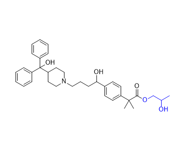 非索非那定杂质13,2-hydroxypropyl 2-(4-(1-hydroxy-4-(4-(hydroxydiphenylmethyl)piperidin-1-yl)butyl)phenyl)-2-methylpropanoate