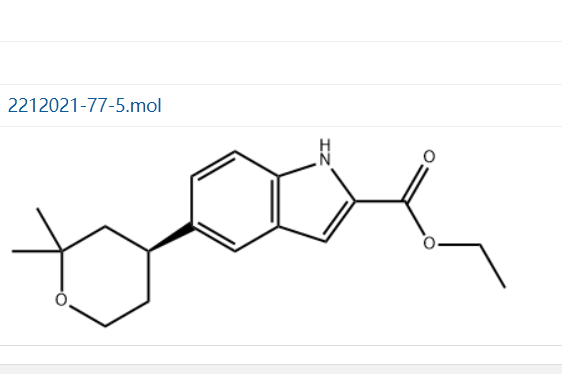 （S）-5-（2,2-二甲基四氢-2H-吡喃-4-基）-1H-吲哚-2-羧酸乙酯,ethyl (S)-5-(2,2-dimethyltetrahydro-2H-pyran-4-yl)-1H-indole-2-carboxylate