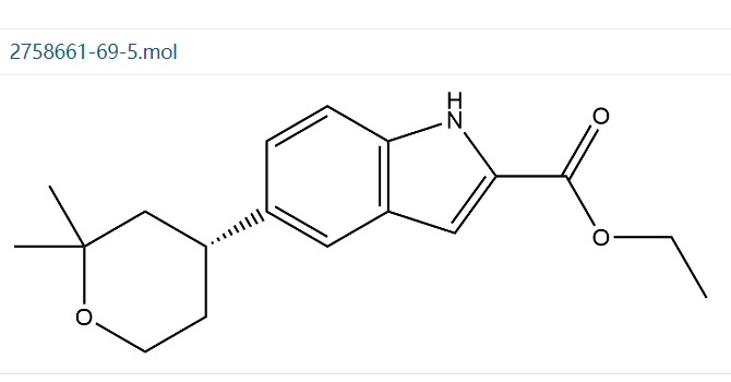 （R）-5-（2,2-二甲基四氫-2H-吡喃-4-基）-1H-吲哚-2-羧酸乙酯,ethyl (R)-5-(2,2-dimethyltetrahydro-2H-pyran-4-yl)-1H-indole-2-carboxylate