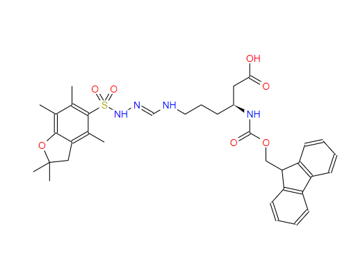 N-芴甲氧羰基-N'-(2,2,4,6,7-五甲基二氢苯并呋喃-5-磺酰基)-L-高精氨酸,Fmoc-Homoarg(Pbf)-OH