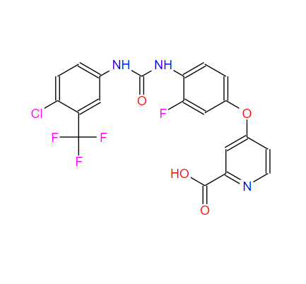 4-(4-(3-(4-氯-3-(三氟甲基)苯基)脲基)-3-氟苯氧基)吡啶甲酸,4-(4-(3-(4-chloro-3-(trifluoromethyl)phenyl)ureido)-3-fluorophenoxy)picolinic acid