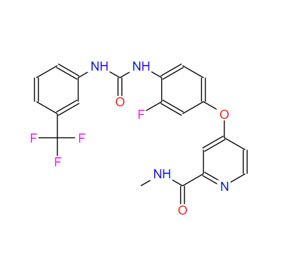 4-(3-氟-4-(3-(3-(三氟甲基)苯基)脲基)苯氧基)-N-甲基吡啶酰胺,4-(3-Fluoro-4-(3-(3-(trifluoromethyl)phenyl)ureido)phenoxy)-N-methylpicolinamide