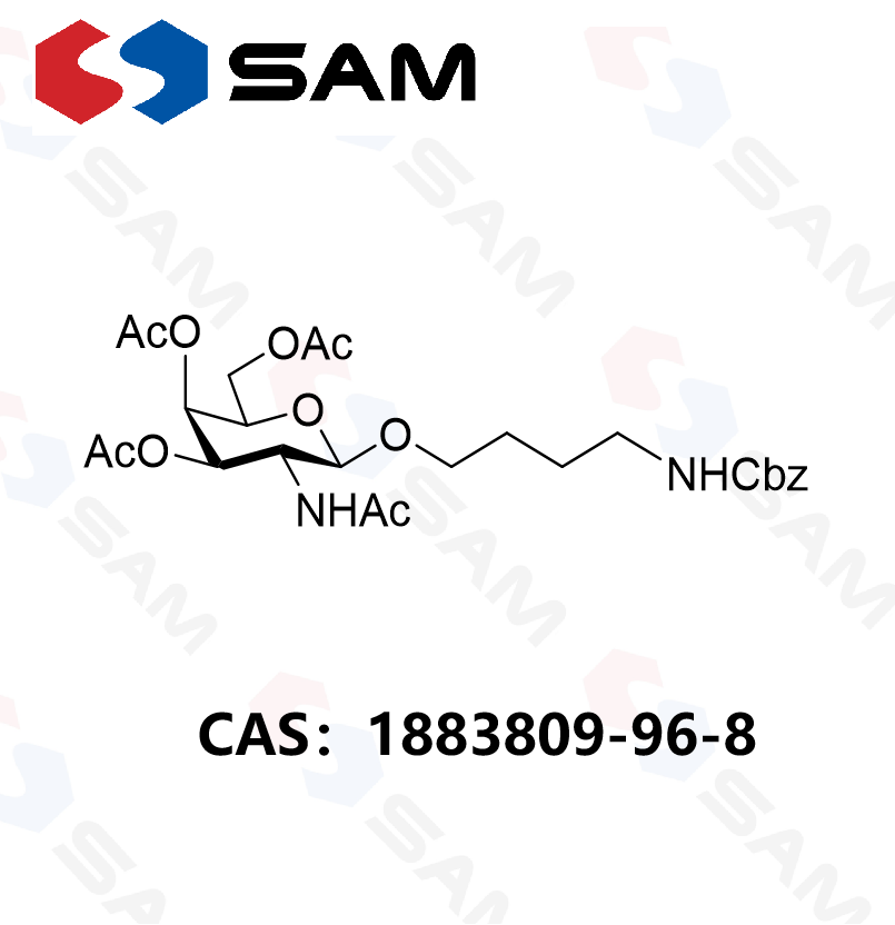 2-乙酰氨基-3,4,6-三-O-乙酰基-1-O-(N-Cbz-6-氨基丁基)-2-脱氧-β-D-吡喃半乳糖,2-Acetylamino-3,4,6-tri-O-acetyl-1-O-(N-Cbz-6-aminobutyl)-2-deoxy-β-D-galactopyranose