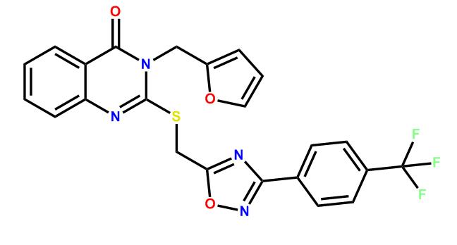 4(3H)-Quinazolinone, 3-(2-furanylmethyl)-2-[[[3-[4-(trifluoromethyl)phenyl]-1,2,4-oxadiazol-5-yl]methyl]thio]-