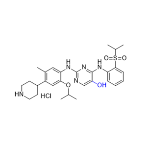 色瑞替尼雜質(zhì)09,2-((2-isopropoxy-5-methyl-4-(piperidin-4-yl)phenyl)amino)-4-((2- (isopropylsulfonyl)phenyl)amino)pyrimidin-5-ol hydrochloride