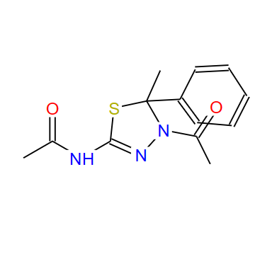 K 858,N-(4-Acetyl-4,5-dihydro-5-methyl-5-phenyl-1,3,4-thiadiazol-2-yl)acetamide