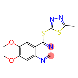 6,7-二甲氧基-4-[(5-甲基-1,3,4-噻二唑-2-基)硫基]喹唑啉  1225451-84-2