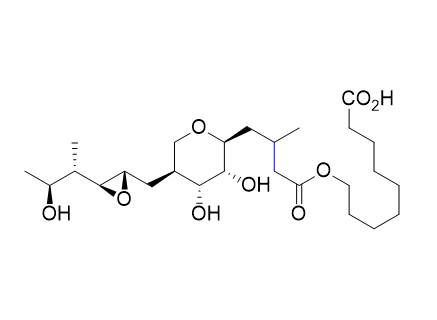 莫匹罗星杂质13,9-((4-((2S,3R,4R,5S)-3,4-dihydroxy-5-(((2S,3S)-3-((2S,3S)-3- hydroxybutan-2-yl)oxiran-2-yl)methyl)tetrahydro-2H-pyran-2-yl)- 3-methylbutanoyl)oxy)nonanoic acid