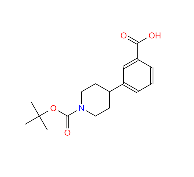 1-BOC-4-(3-羧基苯基)哌啶,3-(1-(TERT-BUTOXYCARBONYL)PIPERIDIN-4-YL)BENZOIC ACID