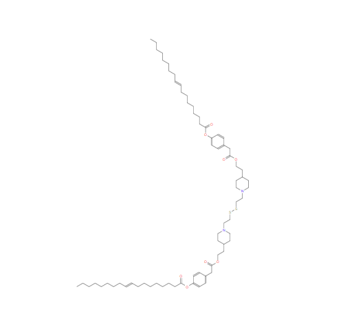 Benzeneacetic acid, 4-[[(9Z)-1-oxo-9-octadecen-1-yl]oxy]-, 1,1'-[dithiobis(2,1-ethanediyl-1,4-piperidinediyl-2,1-ethanediyl)] ester,Benzeneacetic acid, 4-[[(9Z)-1-oxo-9-octadecen-1-yl]oxy]-, 1,1'-[dithiobis(2,1-ethanediyl-1,4-piperidinediyl-2,1-ethanediyl)] ester