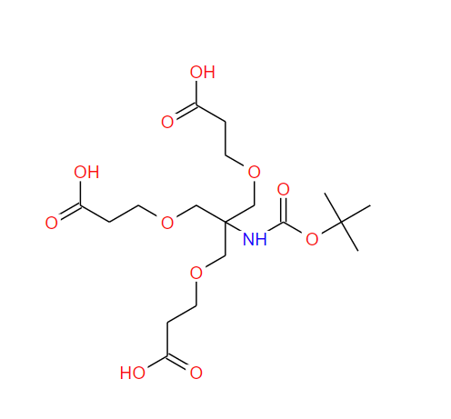 氨基叔丁酯-三-(羰基乙氧基甲基)-甲烷,Propanoic acid, 3,3'-[[2-[(2-carboxyethoxy)methyl]-2-[[(1,1-dimethylethoxy)carbonyl]amino]-1,3-propanediyl]bis(oxy)]bis-