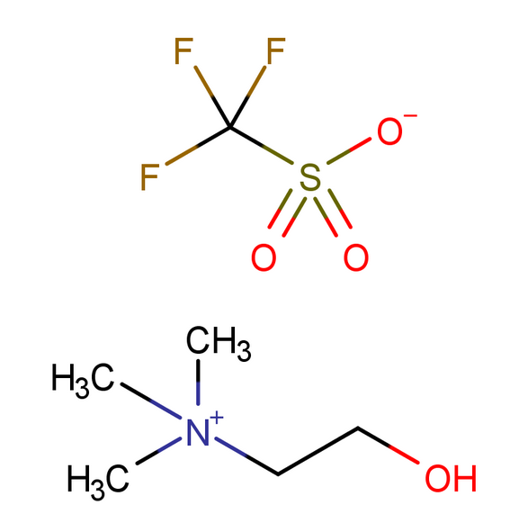 羟乙基三甲基铵三氟甲烷磺酸盐,Ethanaminium, 2-hydroxy-N,N,N-trimethyl-, 1,1,1-trifluoromethanesulfonate (1:1)