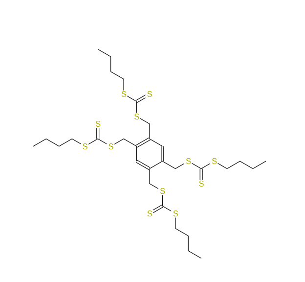 苯 -1,2,4,5-四(亚甲基)四丁基四(三硫代碳酸酯),Carbonotrithioic acid, C,C',C'',C''''-[1,2,4,5-benzenetetrayltetrakis(methylene)] C,C',C'',C''''-tetrabutyl ester