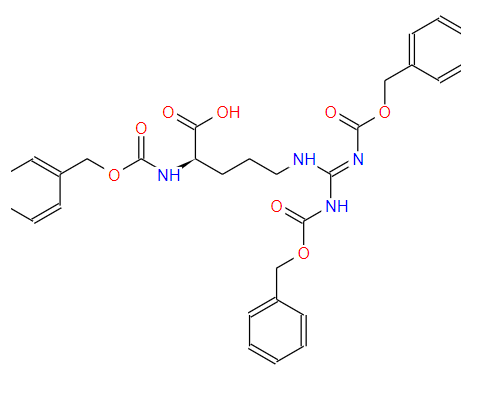 (R)-2-(((苯甲氧基)羰基)氨基)-5-(((3,7-二氧代-1,9-二苯基-2,8-二氧代-4,6-二氮杂壬基-5-亚烷基)氨基)戊酸,N-α,N-ω-,N-ω′-Tri-Z-D-arginine