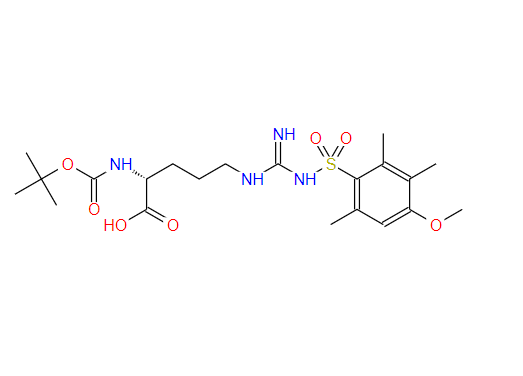 N^A-BOC-N^W-(4-甲氧基-2,3,6-三甲基苯基磺酰基)-D-精氨酸,N-α-Boc-N-ω-4-methoxy-2,3,6-trimethyl benzenesul