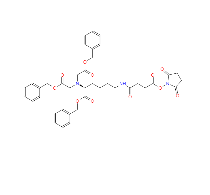 L-赖氨酸,N6-[4-[(2,5-二氧-1-吡咯烷基)氧基]-1,4-二氧丁基]-N2,N2双[2-氧-2-(苯基甲氧基)乙基]-,苯基甲酯,L-Lysine, N6-[4-[(2,5-dioxo-1-pyrrolidinyl)oxy]-1,4-dioxobutyl]-N2,N2-bis[2-oxo-2-(phenylmethoxy)ethyl]-, phenylmethyl ester