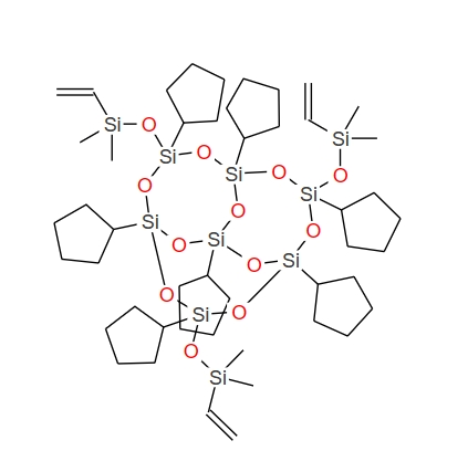 endo-3,7,14-Tris(dimethylvinylsilyloxy)-1,3,5,7,9,11,14-heptacyclopentyltricyclo[7.3.3.15,11]heptasiloxane,endo-3,7,14-Tris(dimethylvinylsilyloxy)-1,3,5,7,9,11,14-heptacyclopentyltricyclo[7.3.3.15,11]heptasiloxane