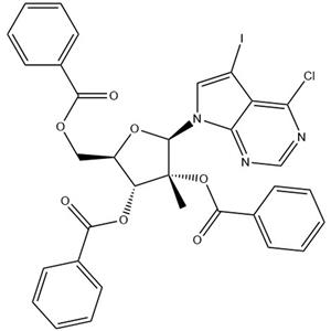 7H-PYRROLO[2,3-D]PYRIMIDINE, 4-CHLORO-5-IODO-7-(2,3,5-TRI-O-BENZOYL-2-C-METHYL-Β-D-RIBOFURANOSYL),7H-Pyrrolo[2,3-d]pyrimidine, 4-chloro-5-iodo-7-(2,3,5-tri-O-benzoyl-2-C-methyl-β-D-ribofuranosyl)-