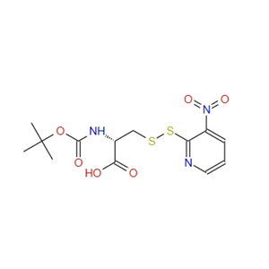N-[叔丁氧羰基]-3-[(3-硝基-2-吡啶基)二硫]-D-丙氨酸,(2S)-2-{[(tert-butoxy)carbonyl]amino}-3-[(3-nitropyridin-2-yl)disulfanyl]propanoic acid