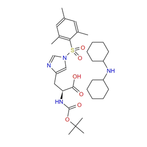 叔丁氧羰基-(间三甲基苯磺酰基)组氨酸二环己基胺盐,N-cyclohexylcyclohexanamine,(2S)-2-[(2-methylpropan-2-yl)oxycarbonylamino]-3-[1-(2,4,6-trimethylphenyl)sulfonylimidazol-4-yl]propanoic acid