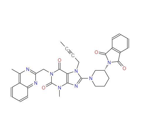 7-(2-丁炔-1-基)-8 - [(3R)-3-(1,3-二氢-1,3-二氧代-2H-异吲哚-2-,(R)-7-(But-2-ynyl)-8-(3-(1,3-dioxoisoindolin-2-yl)piperidin-1-yl)-3-methyl-1-((4-methylquinazolin-2-yl)methyl)-1H-purine-2,6(3H,7H)-dione