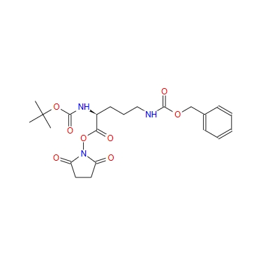 N2-[叔丁氧羰基]-N5-[芐氧羰基]-L-鳥氨酸琥珀酰亞胺基酯,2,5-dioxopyrrolidin-1-yl (2S)-5-{[(benzyloxy)carbonyl]amino}-2-{[(tert-butoxy)carbonyl]amino}pentanoate