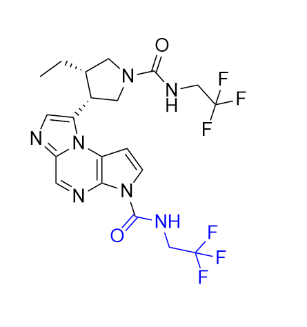 乌帕替尼杂质08,8-((3R,4S)-4-ethyl-1-((2,2,2-trifluoroethyl)carbamoyl)pyrrolidin-3-yl)-N-(2,2,2-trifluoroethyl)-3H-imidazo[1,2-a]pyrrolo[2,3-e]pyrazine-3-carboxamide
