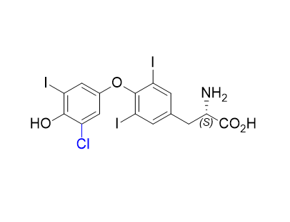 左甲状腺素杂质06,(2S)-2-amino-3-[4-(3-chloro-4-hydroxy-5-iodophenoxy)- 3,5-diiodophenyl]propanoic acid