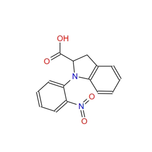 1-(2-nitrophenyl)indoline-2-carboxylic acid 600179-43-9